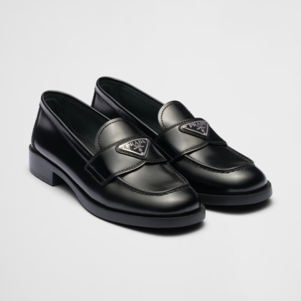 Prada unlined brushed leather loafers - barely worn